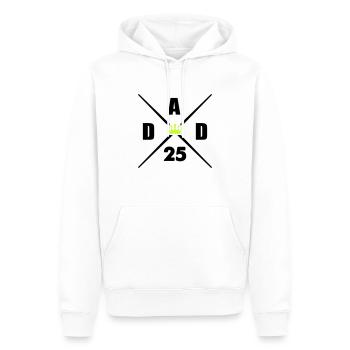 dad 25 - Männer Premium Bio Hoodie - Weiß - Vorne - Nico (187cm)