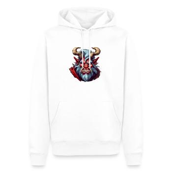 Krampus / Tradition / Culture / d’hiver - Sweat à capuche Premium bio Homme - blanc - Devant - Nico (187cm)