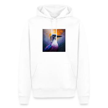 Shiny Bird Mosaic White Blue Purple - Men’s Premium Organic Hoodie - white - Front - Nico (187cm)