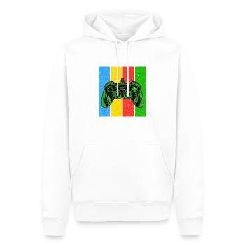 Vintage Retro Gaming Controller - Männer Premium Bio Hoodie - Weiß - Vorne - Nico (187cm)