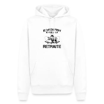 Je M'en Fish, Je suis A La Retraite - Sweat à capuche Premium bio Homme - blanc - Devant - Nico (187cm)