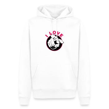 I love you - Männer Premium Bio Hoodie - Weiß - Vorne - Nico (187cm)