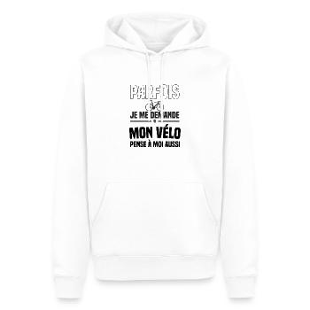 Sometimes I wonder if my bike gift t-shirt - Men’s Premium Organic Hoodie - white - Front - Nico (187cm)