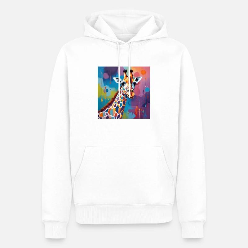 Giraffe - Männer Premium Bio Hoodie - Weiß