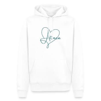 Atmen - Männer Premium Bio Hoodie - Weiß - Vorne - Nico (187cm)