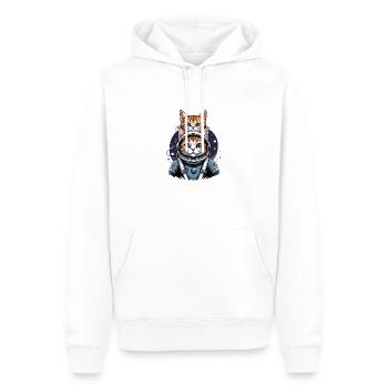 Katze Astronaut Weltall Katzenliebe Geschenk - Männer Premium Bio Hoodie - Weiß - Vorne - Nico (187cm)