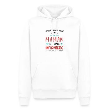 Mama und Krankenschwester - Männer Premium Bio Hoodie - Weiß - Vorne - Nico (187cm)