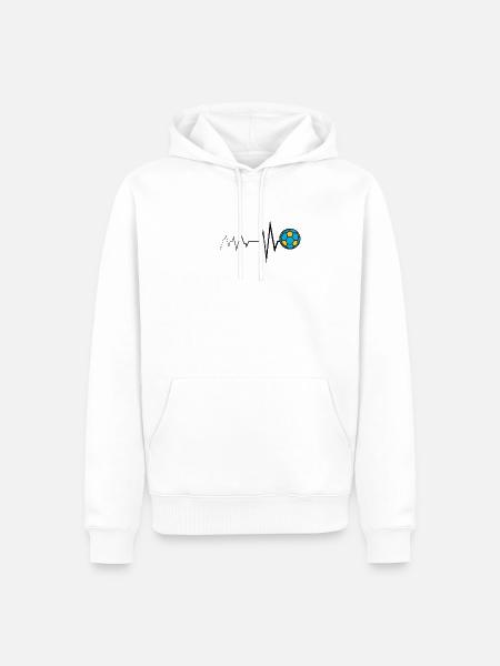 Fußball Herzschlag Fußball Fußball Sport - Männer Premium Bio Hoodie - Weiß