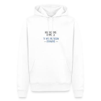 amis/ennemis - Sweat à capuche Premium bio Homme - blanc - Devant - Nico (187cm)