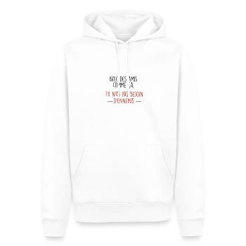 amis/ennemis2 - Sweat à capuche Premium bio Homme - blanc - Devant - Nico (187cm)