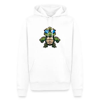 Tortue Bande Dessinée Cool - Sweat à capuche Premium bio Homme - blanc - Devant - Nico (187cm)