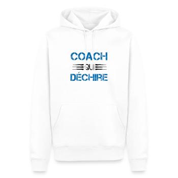 Coach Qui Déchire - Sweat à capuche Premium bio Homme - blanc - Devant - Nico (187cm)