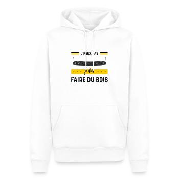 J'peux pas je dois Faire Du Bois,papa forestier - Sweat à capuche Premium bio Homme - blanc - Devant - Nico (187cm)
