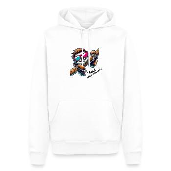 lunettes de soleil paresseuses - Sweat à capuche Premium bio Homme - blanc - Devant - Nico (187cm)