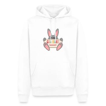 Chasse aux œufs - Sweat à capuche Premium bio Homme - blanc - Devant - Nico (187cm)