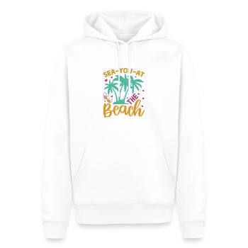 Sea-You-At-The-Beach - Men’s Premium Organic Hoodie - white - Front - Nico (187cm)