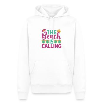 The-Beach-Is-Calling - Men’s Premium Organic Hoodie - white - Front - Nico (187cm)