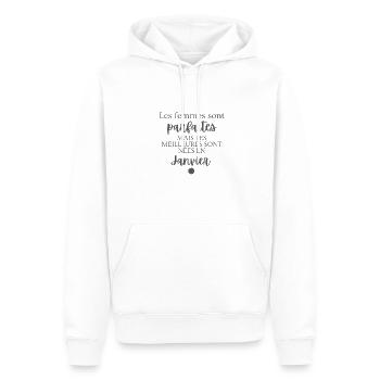 Perfekte Frauen, die im Januar geboren wurden - Männer Premium Bio Hoodie - Weiß - Vorne - Nico (187cm)