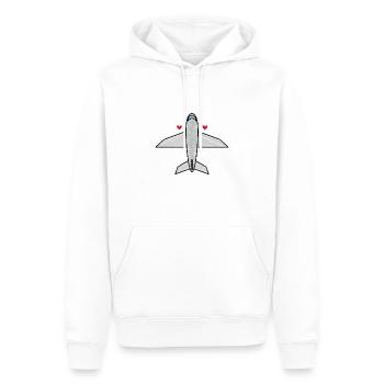 Avion - Sweat à capuche Premium bio Homme - blanc - Devant - Nico (187cm)