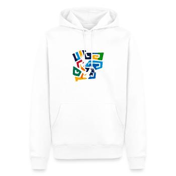 Colombes, Colombe de la Paix, Signe de la Paix - Sweat à capuche Premium bio Homme - blanc - Devant - Nico (187cm)