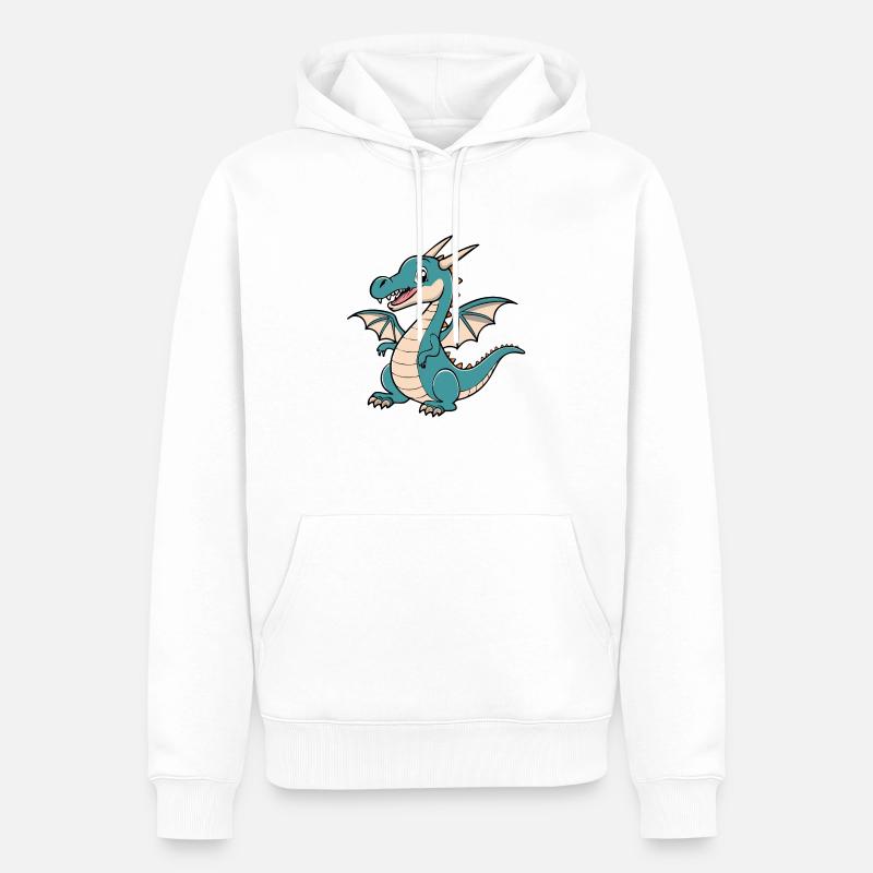 Mon petit ami dragon bleu - Sweat à capuche Premium bio Homme - blanc