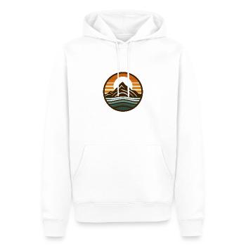 Montagnes, nature, coucher de soleil - Sweat à capuche Premium bio Homme - blanc - Devant - Nico (187cm)