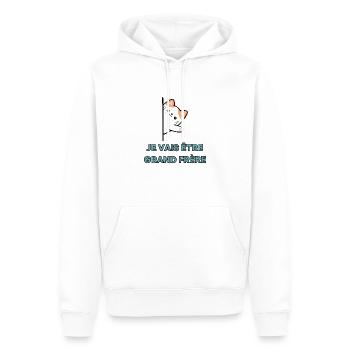 Ich werde großer Bruder sein - Bald großer Bruder - Männer Premium Bio Hoodie - Weiß - Vorne - Nico (187cm)