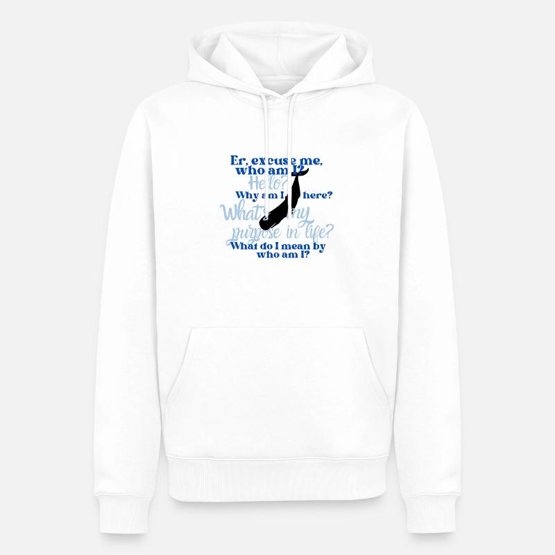 Per Anhalter durch die Galaxis: Der Wal - Männer Premium Bio Hoodie - Weiß