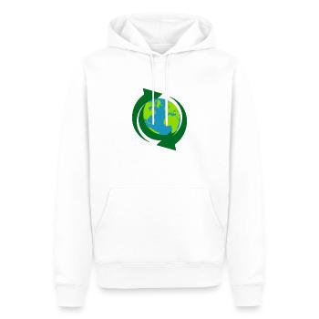 Recycling - Männer Premium Bio Hoodie - Weiß - Vorne - Nico (187cm)