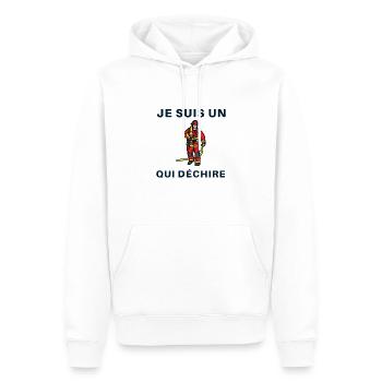 Ich bin ein Feuerwehrmann, der rockt - Männer Premium Bio Hoodie - Weiß - Vorne - Nico (187cm)