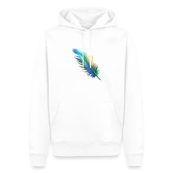Feder - Männer Premium Bio Hoodie - Weiß - Vorne - Nico (187cm)