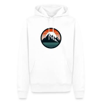Montagnes, nature, coucher de soleil - Sweat à capuche Premium bio Homme - blanc - Devant - Nico (187cm)