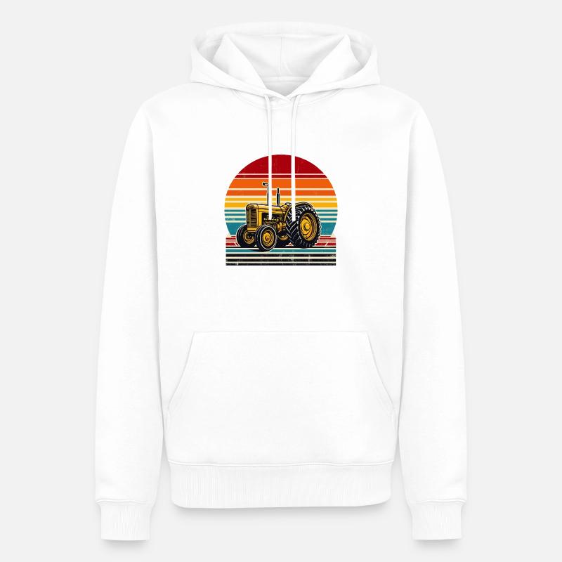 Oldtimer-Traktor - Männer Premium Bio Hoodie - Weiß