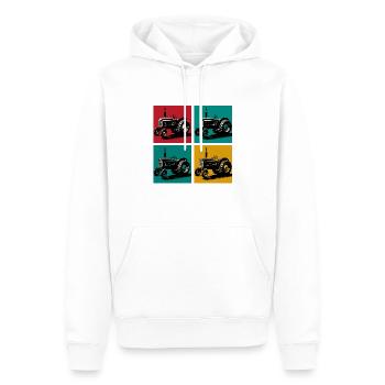 Retro-Oldtimer-Traktor - Männer Premium Bio Hoodie - Weiß - Vorne - Nico (187cm)
