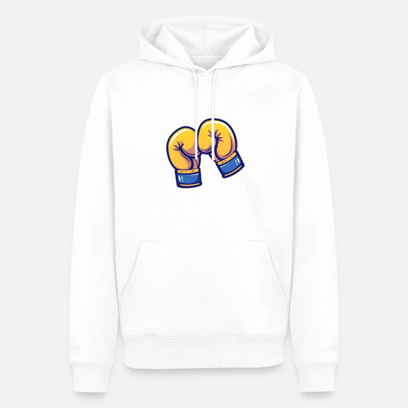 Boxer Box Boxhandschuhe Boxkampf - Männer Premium Bio Hoodie - Weiß