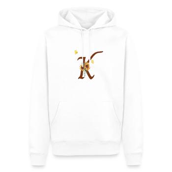 Buchstabe k Sonnenblume Schmetterling - Männer Premium Bio Hoodie - Weiß - Vorne - Nico (187cm)