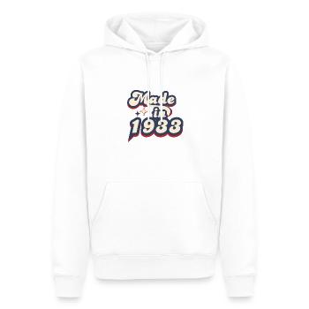 Hergestellt im 1933 Retro - Männer Premium Bio Hoodie - Weiß - Vorne - Nico (187cm)