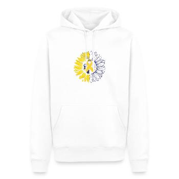 Down Syndrome Support Sunflower Band - Sweat à capuche Premium bio Homme - blanc - Devant - Nico (187cm)
