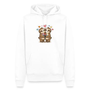 Faultier in der Liebe süß - Männer Premium Bio Hoodie - Weiß - Vorne - Nico (187cm)