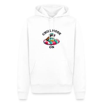 Chill Mode On 🐢🌊 - Men’s Premium Organic Hoodie - white - Front - Nico (187cm)