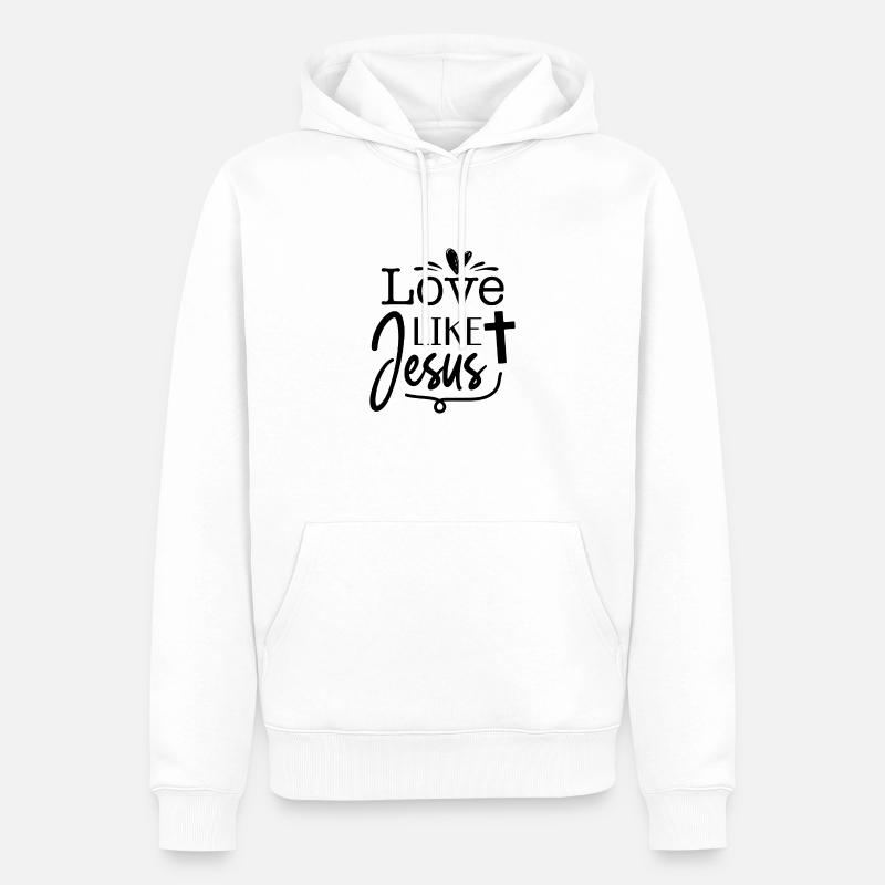 Aimer comme Jésus - Sweat à capuche Premium bio Homme - blanc