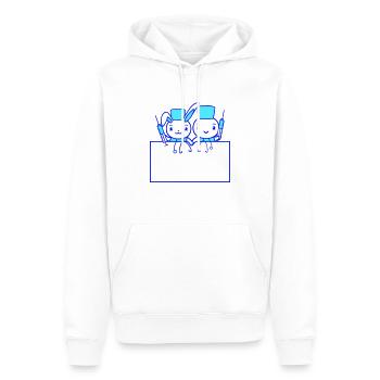 Bunny Bird Chick Doctor Seringue Équipe 2 Amis Équipage - Sweat à capuche Premium bio Homme - blanc - Devant - Nico (187cm)