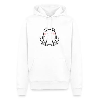 crapaud - Sweat à capuche Premium bio Homme - blanc - Devant - Nico (187cm)