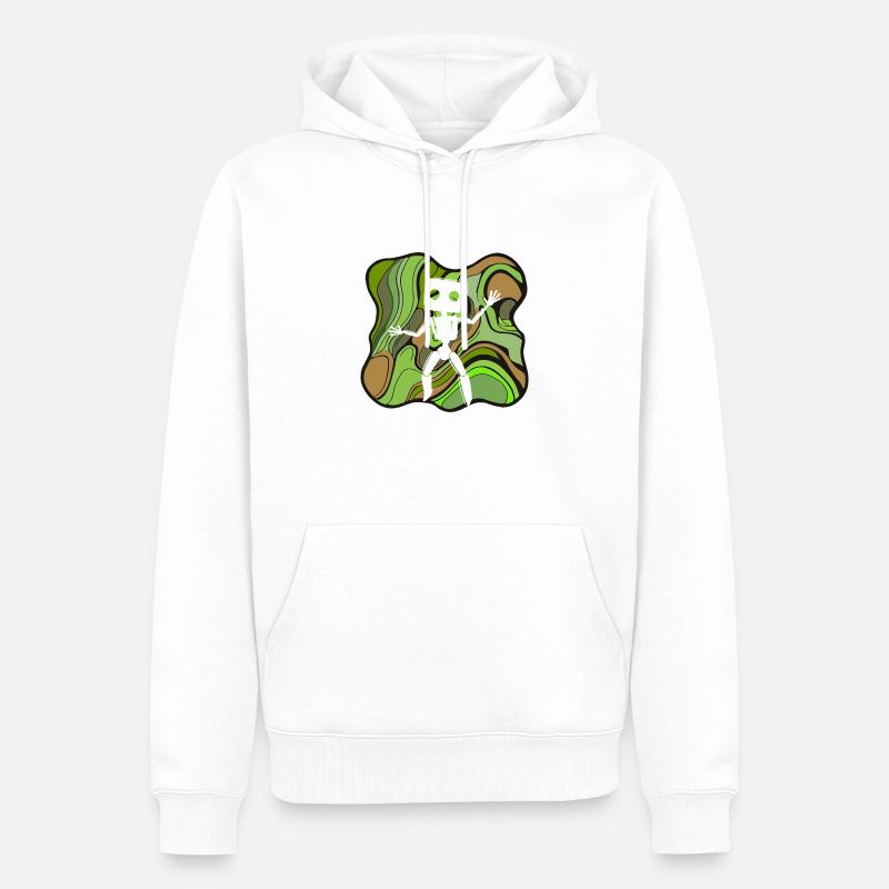 Robot Tech Scifi - Sweat à capuche Premium bio Homme - blanc