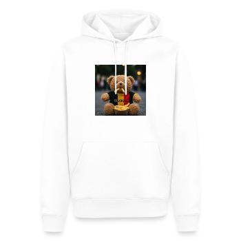 Le tour du monde culinaire de TEDDY la Belgique - Sweat à capuche Premium bio Homme - blanc - Devant - Nico (187cm)