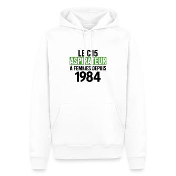 Le c15 aspirateur à femmes cadeau c15 du seigneur - Sweat à capuche Premium bio Homme - blanc - Devant - Nico (187cm)