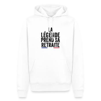 The legend retires - Men’s Premium Organic Hoodie - white - Front - Nico (187cm)