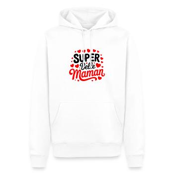 Super Belle Maman Femme Humour Idée Cadeau Drôle - Sweat à capuche Premium bio Homme - blanc - Devant - Nico (187cm)