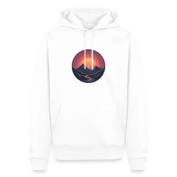 Retro Sonnenuntergang Schallplatte - Männer Premium Bio Hoodie - Weiß - Vorne - Nico (187cm)