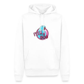 blauer Halsbandsittich „Peek-a-boo“ - Männer Premium Bio Hoodie - Weiß - Vorne - Nico (187cm)